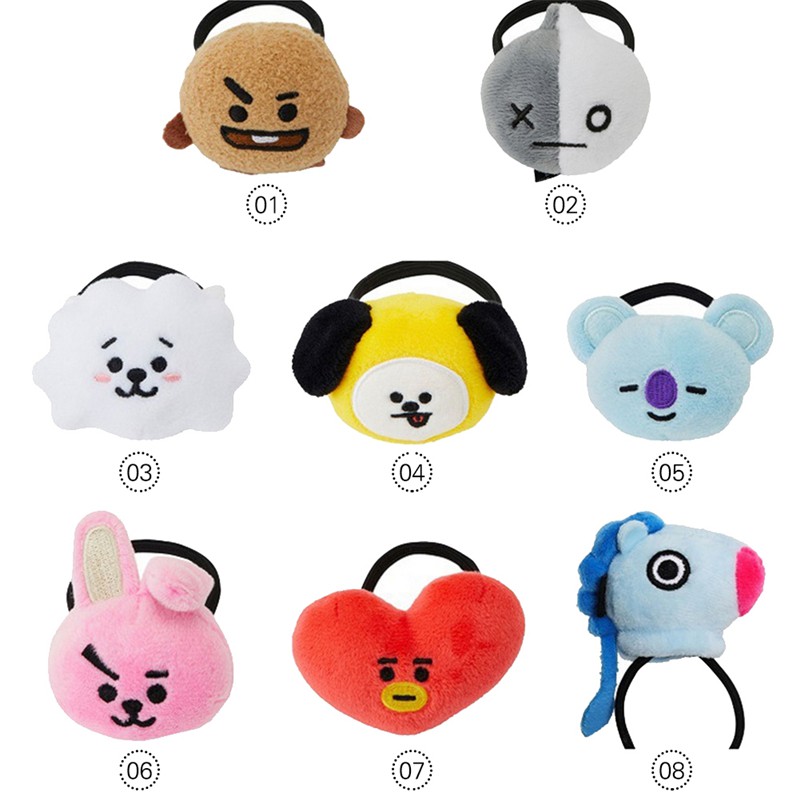 Dây cột tóc kiểu dáng hoạt hình dễ thương cho fan BTS
