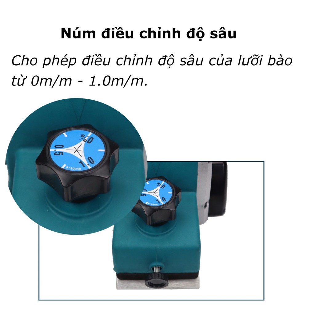 Máy bào gỗ cầm tay KHAISON N1900B 1100W 82mm tặng kèm phụ kiện