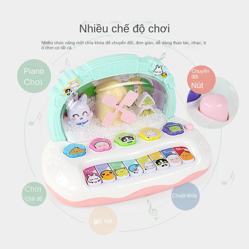 ♕✎Đồ chơi trẻ em 0 1 tuổi 2 câu đố giáo dục sớm cho bé 3 bé trai và bé gái 4-6-12 tháng 7 đàn piano âm nhạc 8 trẻ em