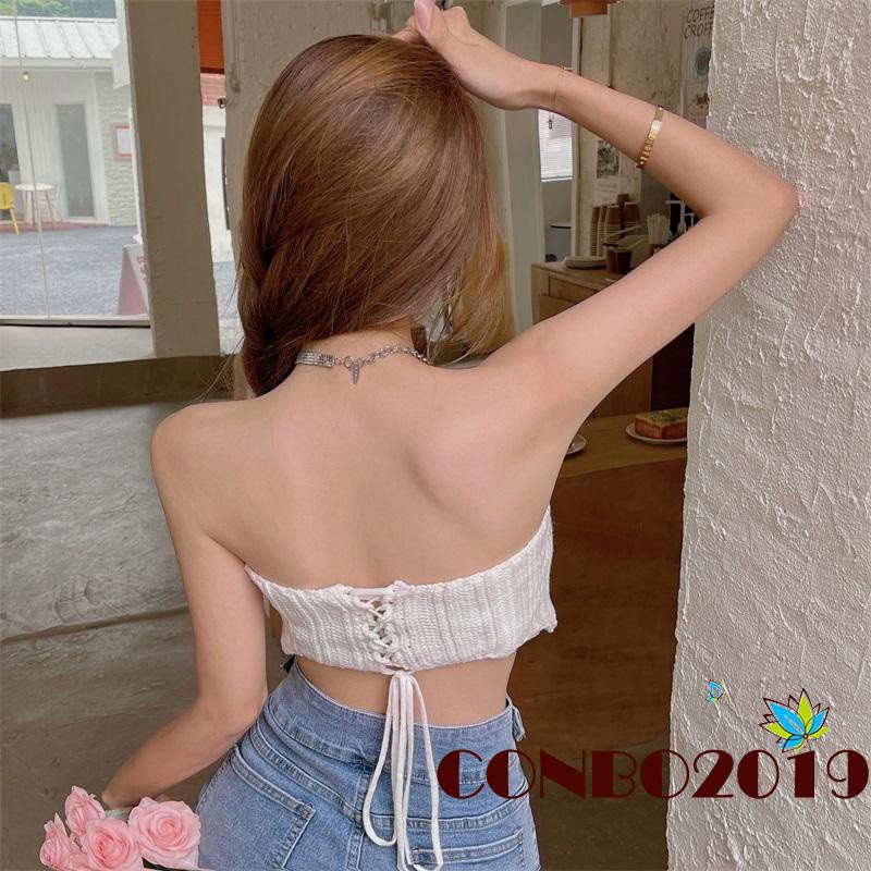 Áo Ống len Dệt Kim Không Tay Màu Sắc Trơn Thời Trang Cho Nữ