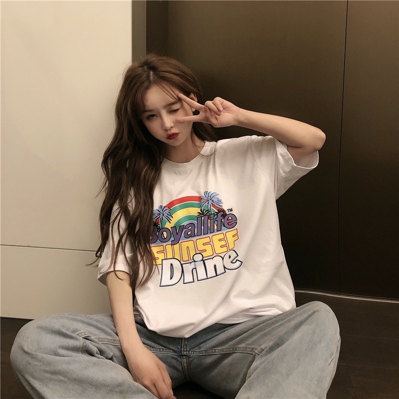 Áo thun tay lỡ nữ Unisex AQI, áo phông form rộng N105 chất vải mềm mịn