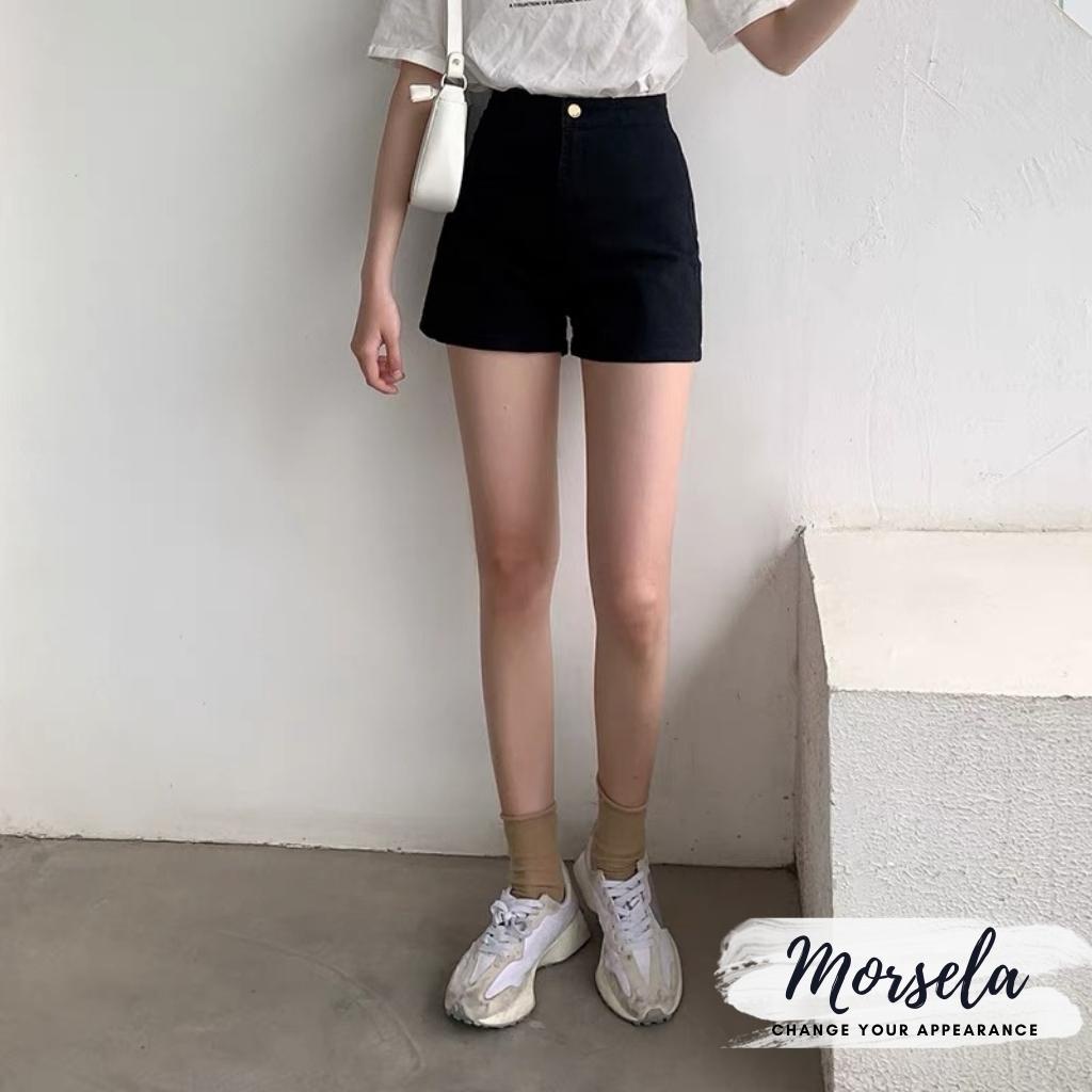Quần short nữ ngắn ôm lưng cao - quần ngắn chât kaki tuyết cao cấp - Morsela