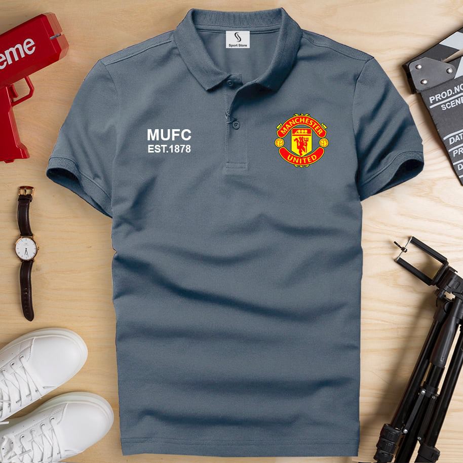 Áo Thun Polo cổ bẻ MU - C1/MUFC Manchester United ngắn tay Nam Nữ Cao Cấp, vải cotton mát không bông xù trẻ trung GUCAT