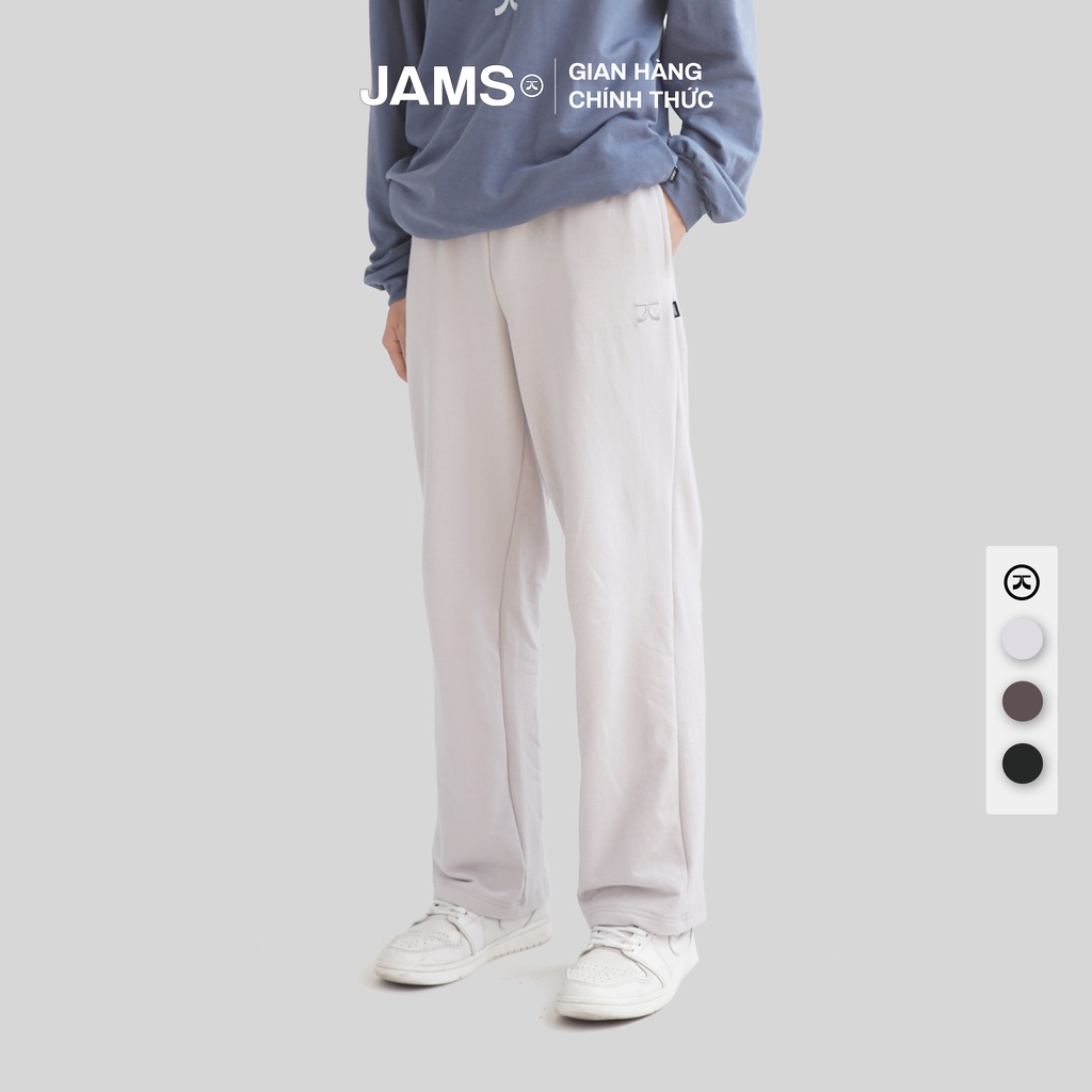 Quần nỉ ống suông logo JAMS nam nữ cao cấp vải chân cua mềm sweatpants 280G