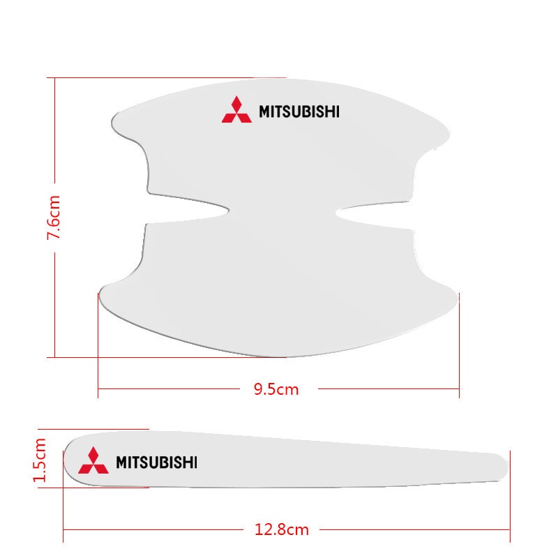 MITSUBISHI Set 8 Miếng Dán Trong Suốt Bảo Vệ Tay Cầm Cửa Xe Hơi Dành Cho Triton Storm Lancer Pajero Mirage