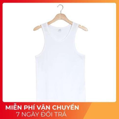 Áo Ba Lỗ Thun Thời Trang Nam Vải Cotton Hàng Cao Cấp Việt Nam Xuất Khẩu Màu Trắng Tuto5 TUTO5 sịn
