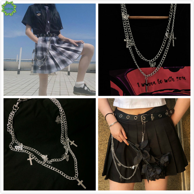 Dây Xích Kim Loại Trang Trí Quần Phong Cách Hip Hop Cho Nữ