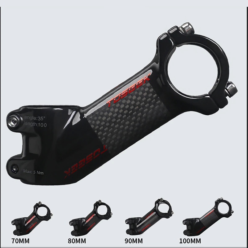 Trục Ghi Đông Xe Đạp 6 17 25 35 Độ 70 80 90 100mm Bằng Sợi Carbon Siêu Nhẹ