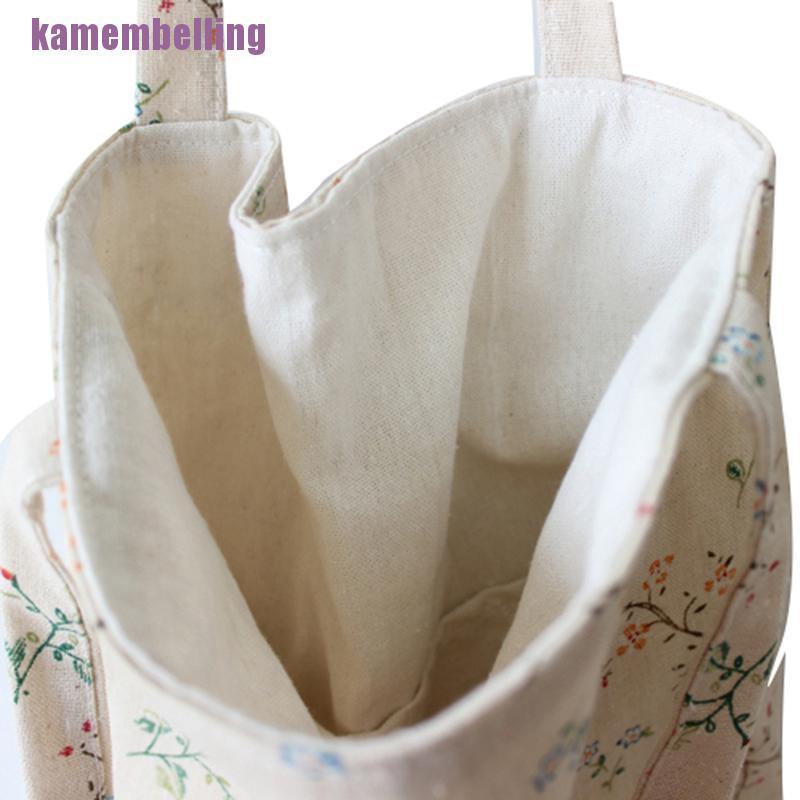 Túi tote vải lanh cotton đeo vai / xách tay phong cách cổ điển cho nữ