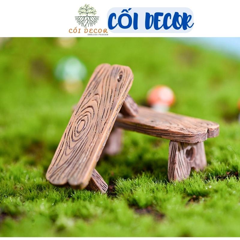 Tiểu cảnh mini ❤️ Mô hình ghế công viên trang trí tiểu cảnh, sen đá, bể terrarium