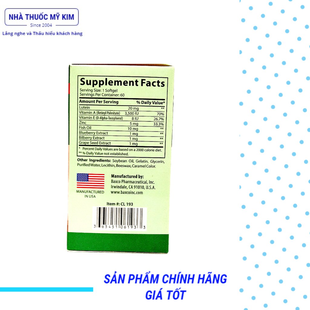 Compound Lutein UBB hỗ trợ bổ mắt, sáng mắt (60 viên/lọ) | BigBuy360 - bigbuy360.vn