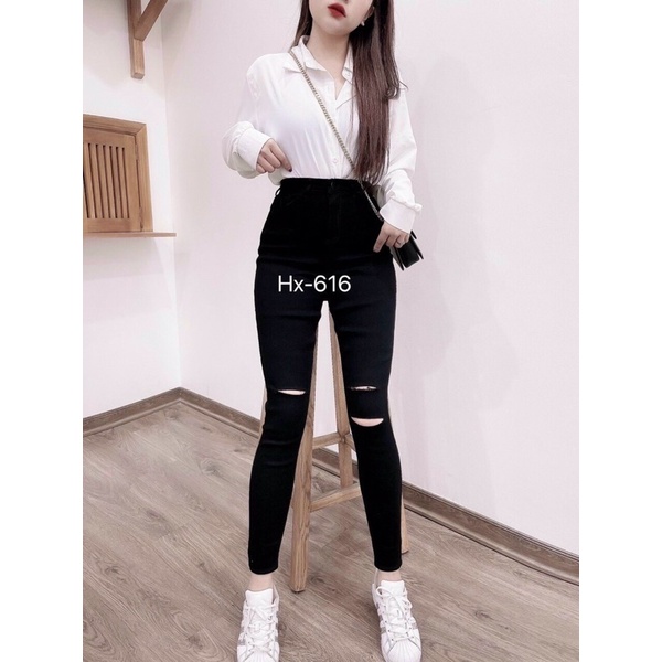 Quần tregging Jeans giấy siêu co giãn, eo thon