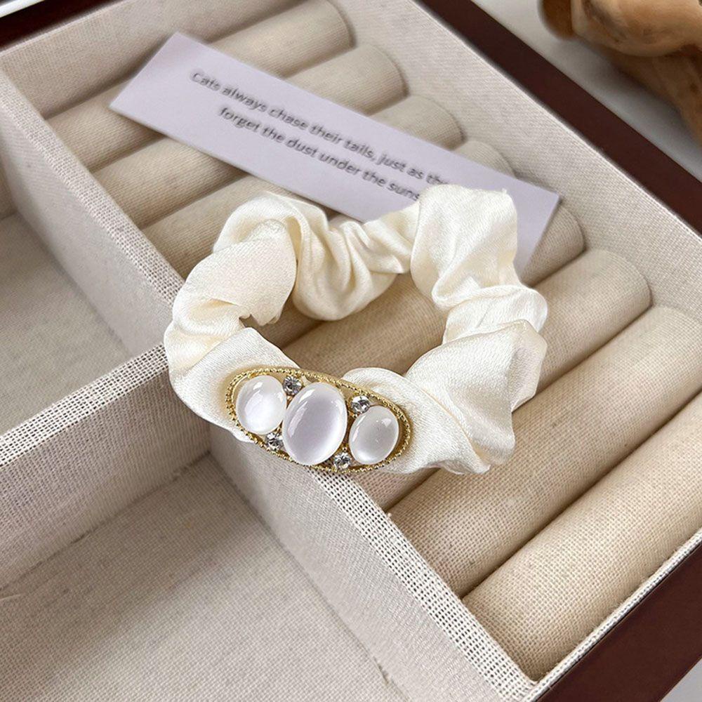 Dây Buộc Tóc Vải Satin Co Giãn Hình Mắt Mèo Dễ Thương Cho Bạn Gái|Dây Cột Tóc Thiết Kế Xinh Xắn Thời Trang Cho Nữ