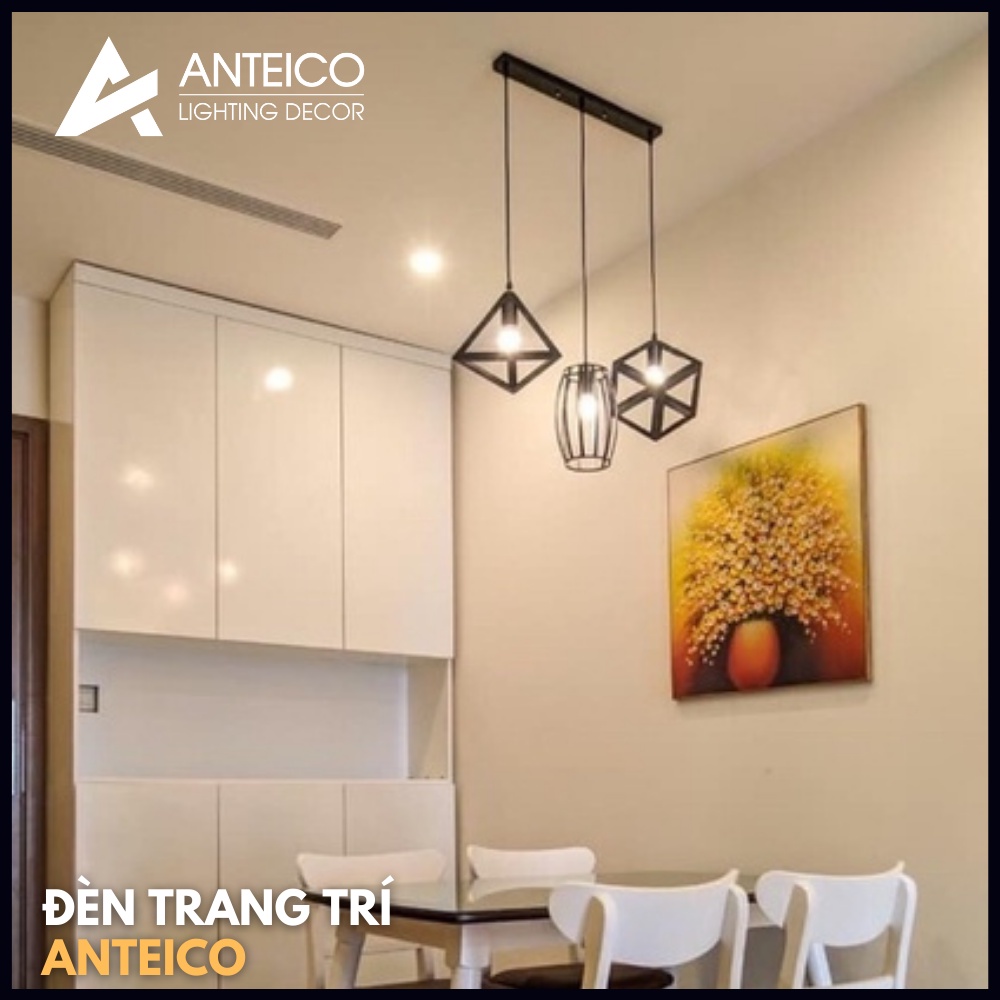 Đèn thả hình khối đơn - hình tam giác , hình vuông , hình trụ Vintage cổ điển trang trí đẹp Kho đèn trang trí Anteico