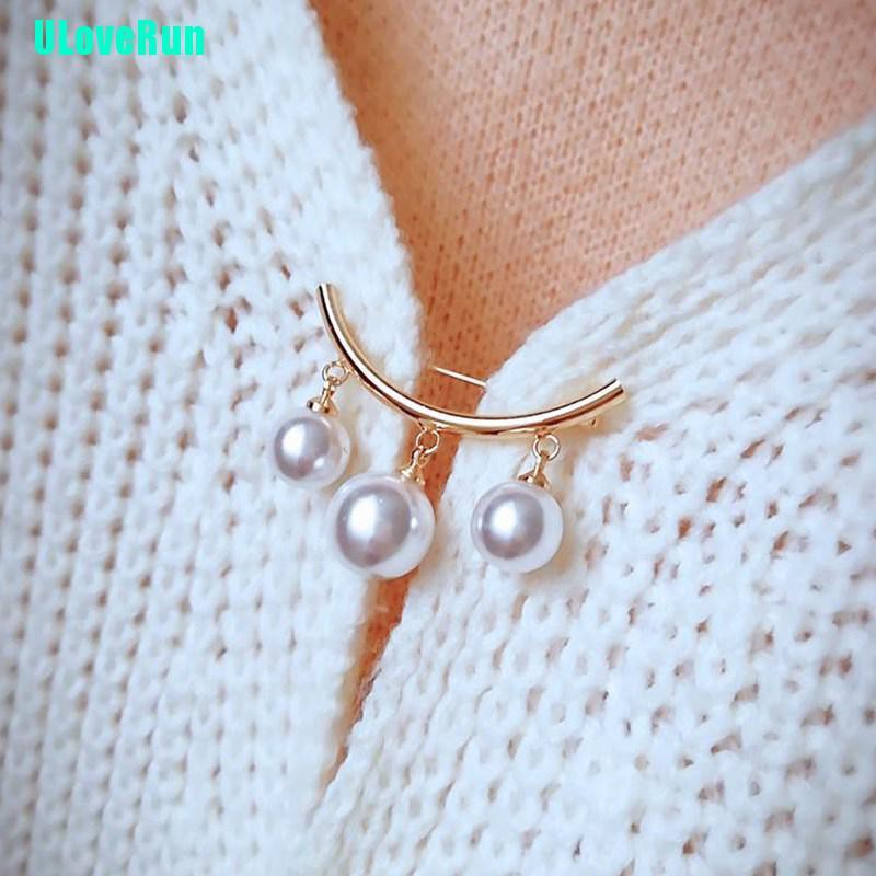 Kẹp Cố Định Áo Sweater / Cardigan Đính Ngọc Trai Xinh Xắn