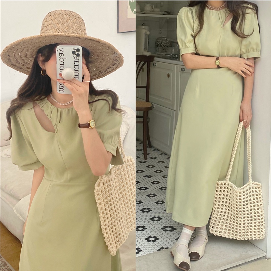 Váy Công Sở Dáng Dài Thanh Lịch Khoét Cổ VD049 ICC Official Store