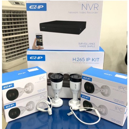 Bộ Kit 4 Camera Wifi EZ-IP Thân ngoài trời NVR1B04HC-4P/E/4-B1B20 hoặc Dome bán cầu trong nhà NVR1B04HC-4P