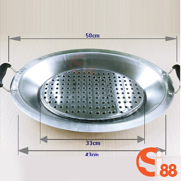 Khay Lẩu Cá Chép Om Dưa Inox Kích Thước 50x30cm GD79