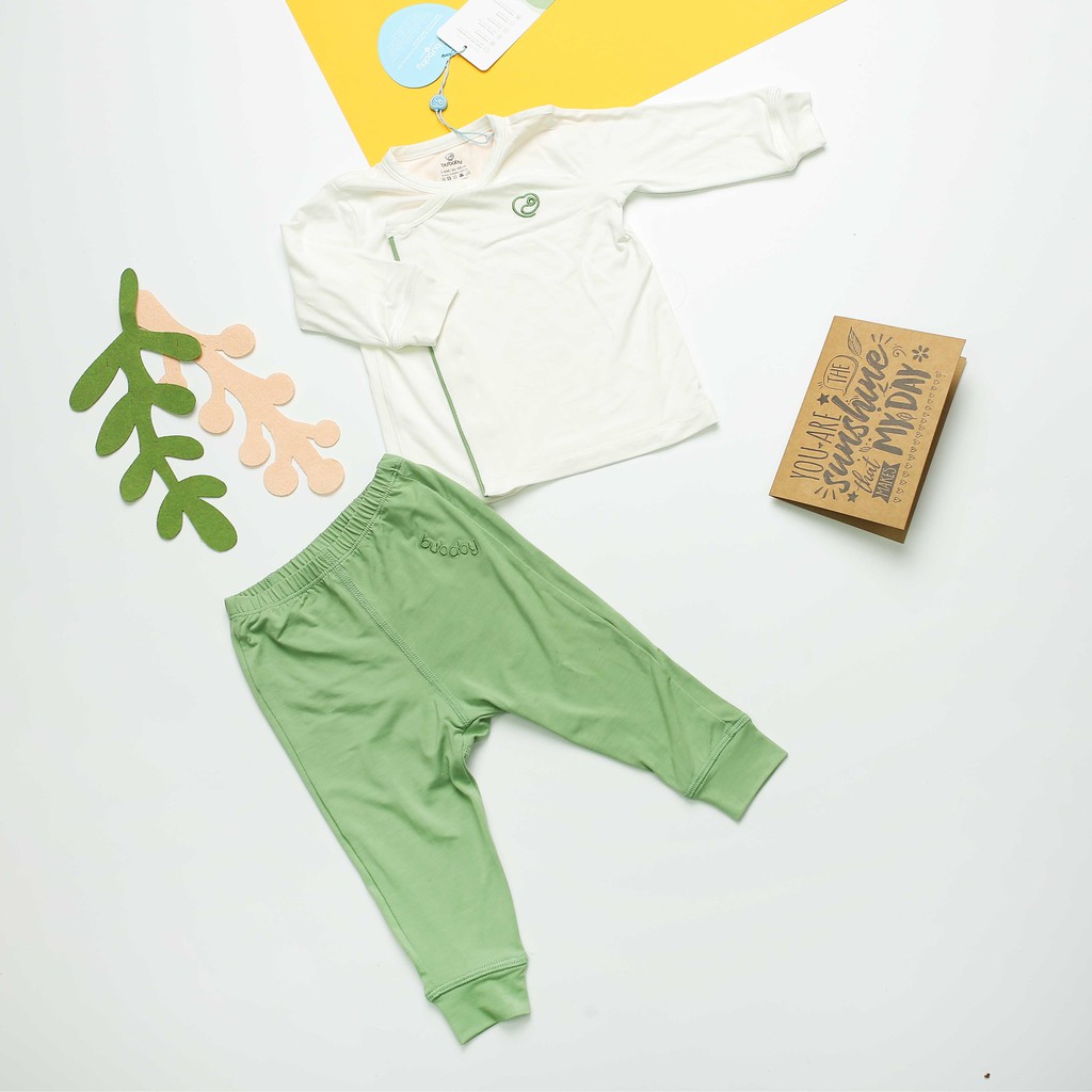 Quần áo trẻ em Bu Babywear - Bộ cài lệch dài tay trơn Bu Baby - TAMIBEBE