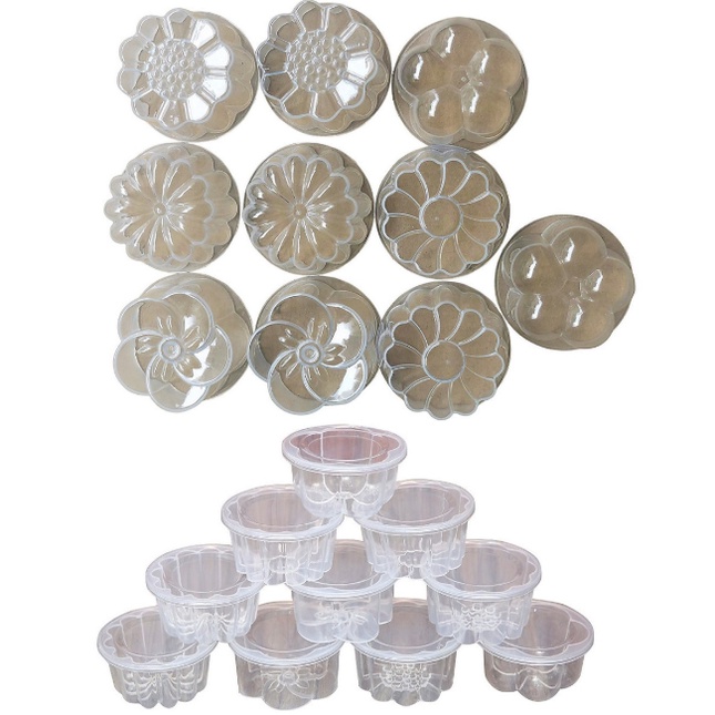 Combo 10 Khuôn Làm Rau Câu Bánh Flan 6,5cm Có Nắp Đậy - BX3667