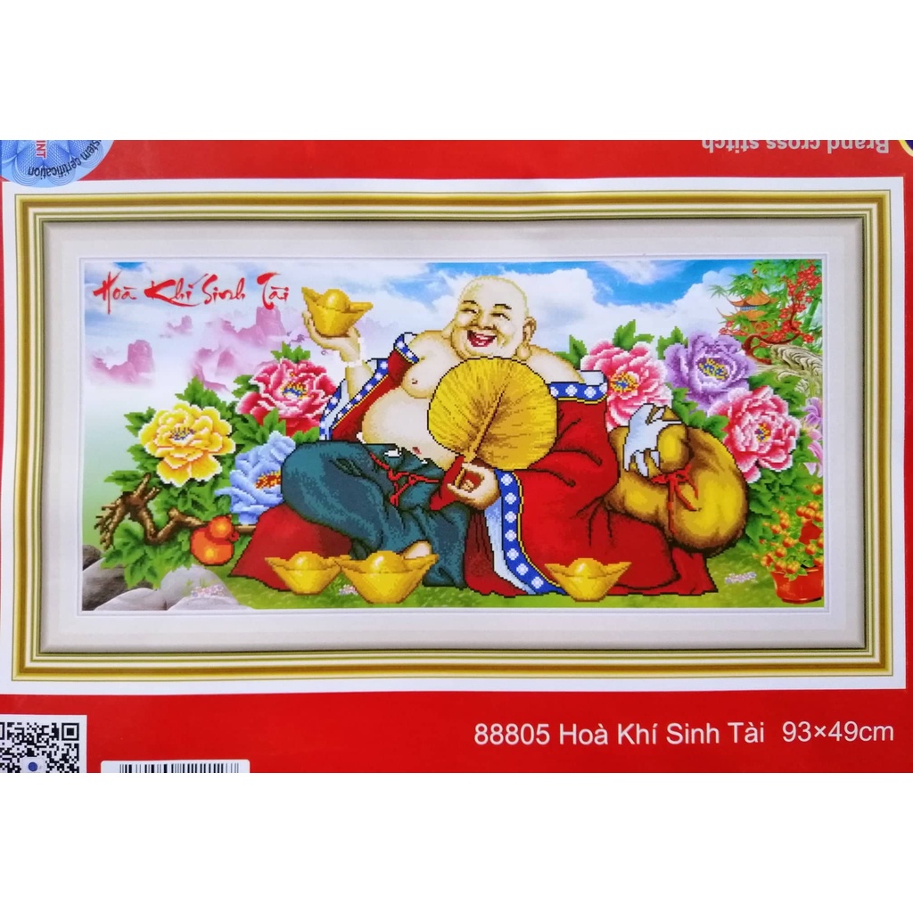 Tranh thêu chữ thập Phật di lặc 88805