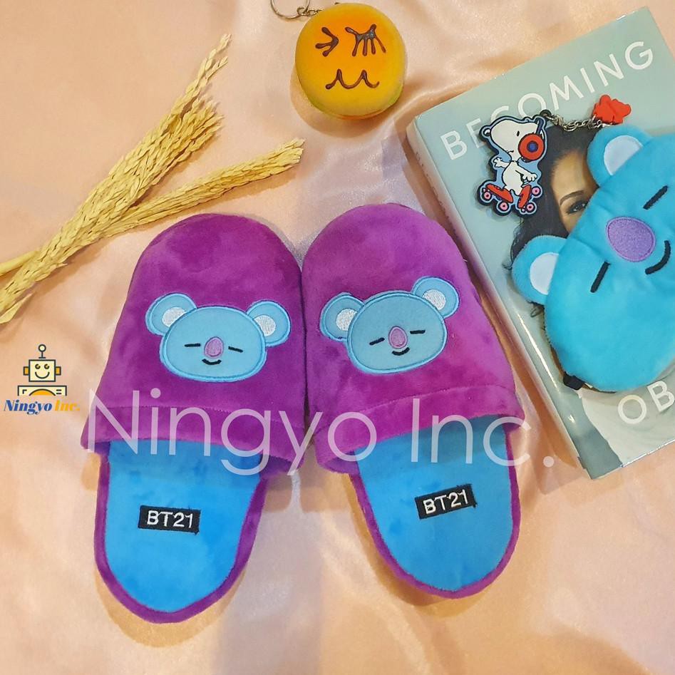 Dép Bông Đi Trong Nhà Thêu Hình Bt21 Bts