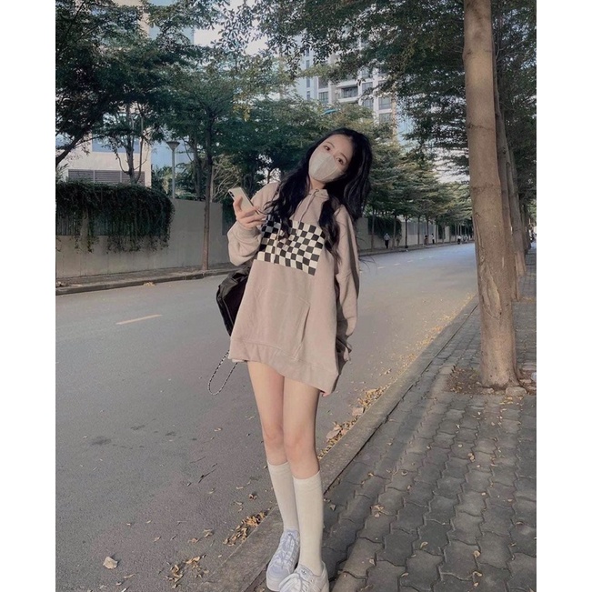 Áo Hoodie Kẻ Ô Nữ [FREESHIP] 🌸 Sweater nỉ form rộng tay bồng, kiểu dáng trẻ trung bánh bèo cá tính Ulzzang 🌸 | BigBuy360 - bigbuy360.vn