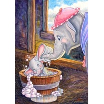 Bộ Tranh Đính Đá 5d Họa Tiết Hoạt Hình Chú Voi Dễ Thương Độc Đáo Kích Thước 30x40cm Dùng Trang Trí Nhà Cửa