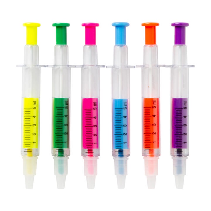 Set 6 Cây Bút Dạ Quang Kiêm Bút Bi ARTBOX Hàn Quốc Hình Ống Tiêm Độc Đáo