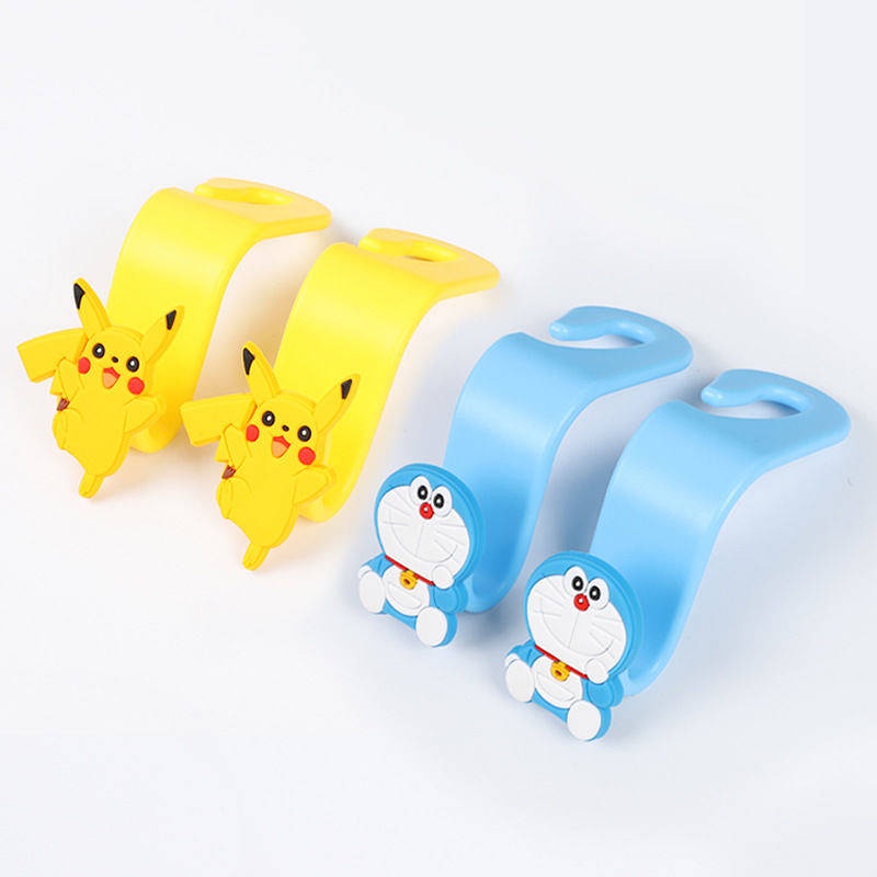Car Front and Rear Row Car Seat Hook Small Car Hook Doraemon Pikachu Cartoon Cute Pendant All Products duzj