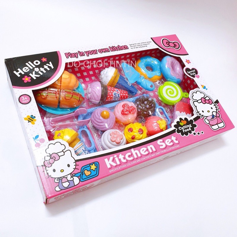 [SIÊU ĐẸP-Cao Cấp] Hộp đồ chơi bánh ngọt Hello kitty dễ thương cho bé