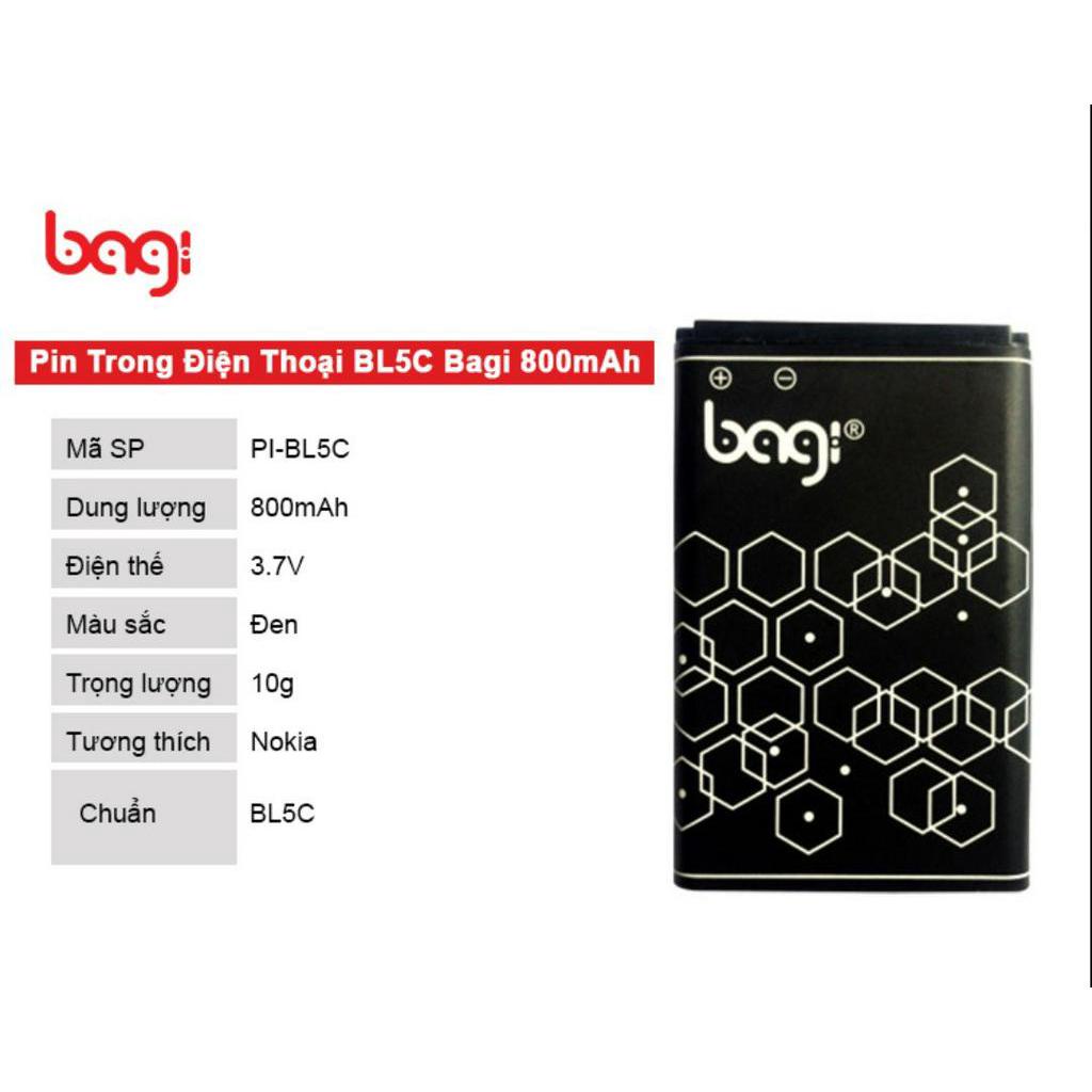 Pin trong cho điện thoại Nokia Bagi BL5C Bagi 800mAh - Bảo Hành Chính Hãng 12 Tháng 1 Đổi 1 (An Toàn Tuyệt Đối)