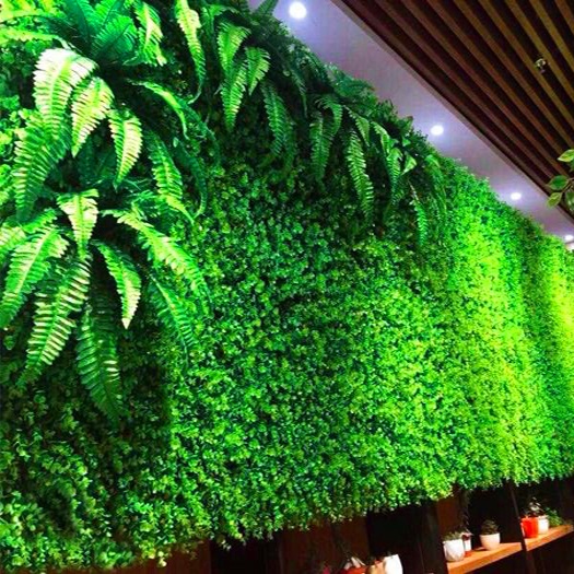 Thảm cỏ treo tường tai chuột, cỏ nhựa nhân tạo trang trí ban công mắt trâu 60cm x 40cm