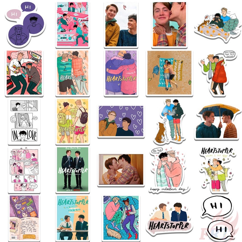 50Pcs/Set ❉ Heartstopper Series 01 Stickers ❉ Waterproof DIY Fashion Decals Doodle Stickers