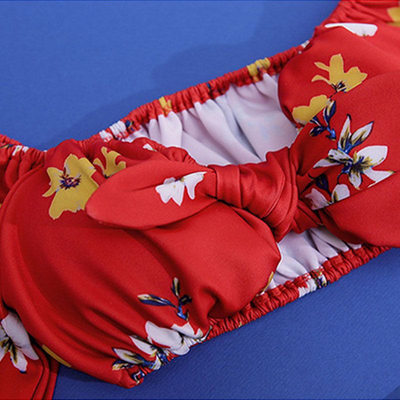FREESHIP ĐƠN 99K_ Bikini trễ vai hoạ tiết hoa thiết kế đáng yêu cho phái nữ