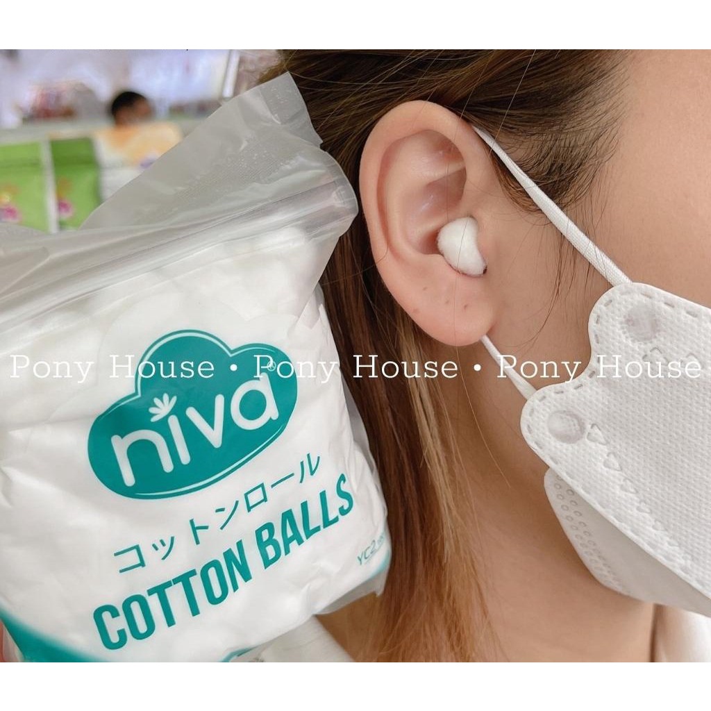 Gói 100 Bông Gòn Viên Tròn Y Tế Niva YC2 Đường Kính 16mm Nhét Tai Cho Mẹ, Phụ Nữ Sau Sinh An Toàn Tiệt Trùng