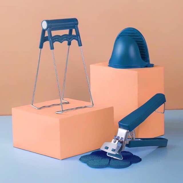 [Set 06 món ] Dụng cụ gắp đồ nóng - Dụng cụ cầm đồ nóng - Dụng cụ kẹp gắp đồ nóng