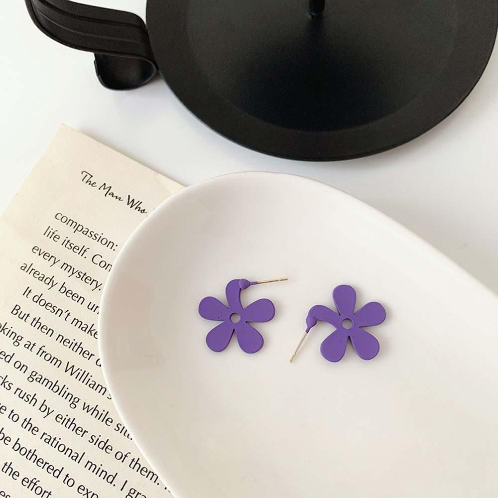 Bông Tai Thanh Lịch Cho Nữ|Khuyên Tai Hình Hoa Cúc Màu Tím