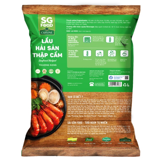 Lẩu Hải Sản Thập Cẩm SG Food Gói 500G