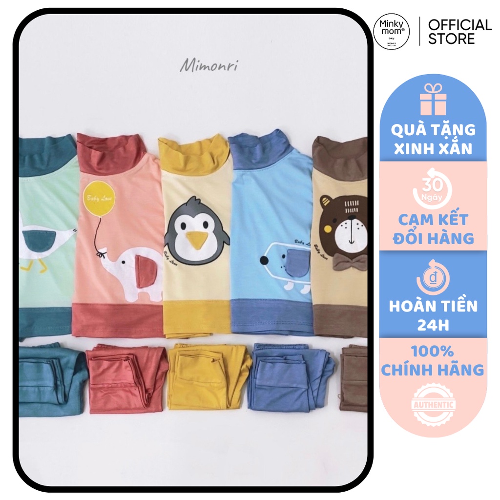 [SALE] Bộ Quần Áo Bé Gái, Bé Trai KIMCHIBABY Cổ 3P Vải Thun Lạnh 3D Vịt Vàng, Đồ Bộ Cho Bé Mặc Nhà Thu Đông KWTD2214
