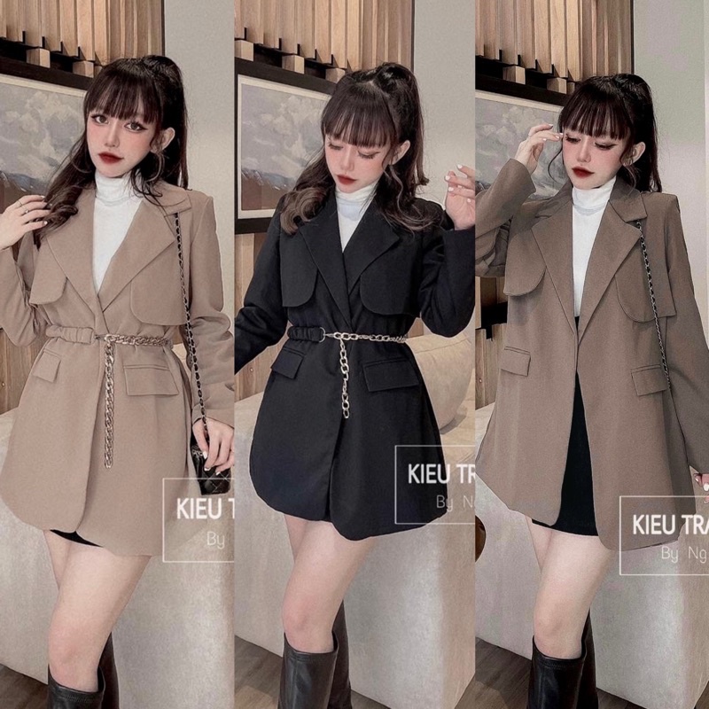 Áo blazer kèm đai