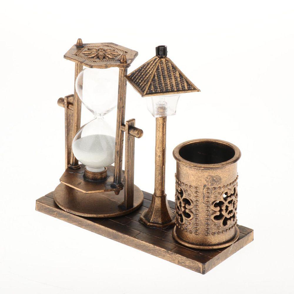 CONOPERY Đồng Hồ Cát Đế Gỗ Nhiều Màu Sắc Dùng Trang Trí Bàn Chải Đánh Răng