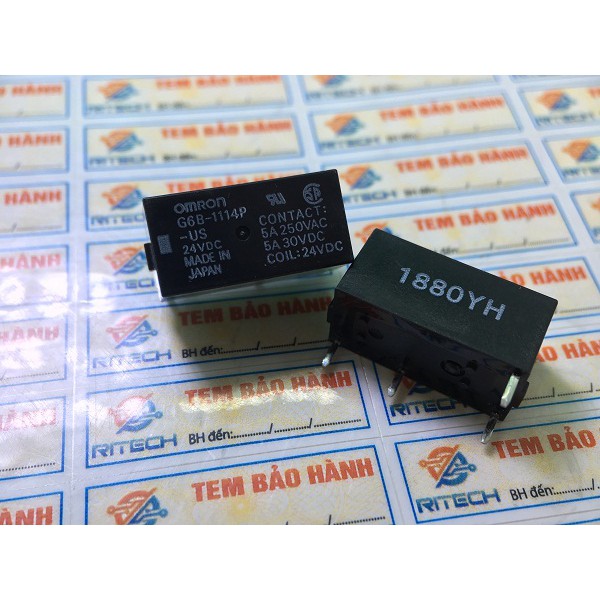 Rơ le 4 chân G6B-1114P-FD-US điện áp 24VDC, dòng 5A