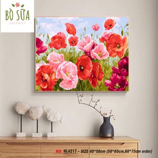 Khung Dày 2.5cm Tranh sơn dầu số hóa size 40x50 đã căng khung