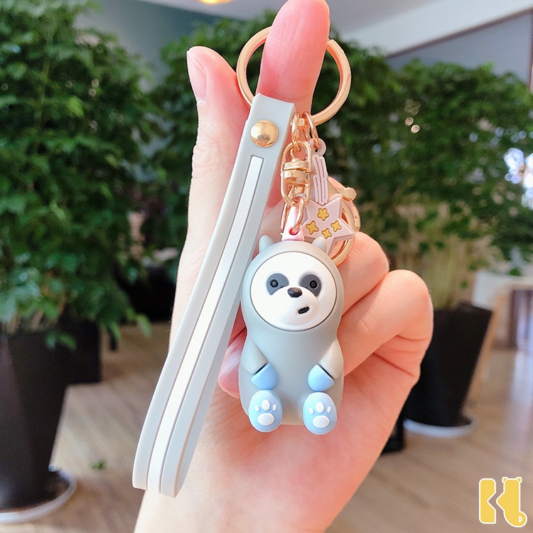 Móc khóa hình ba chú gấu hoạt hình phong cách Hàn Quốc