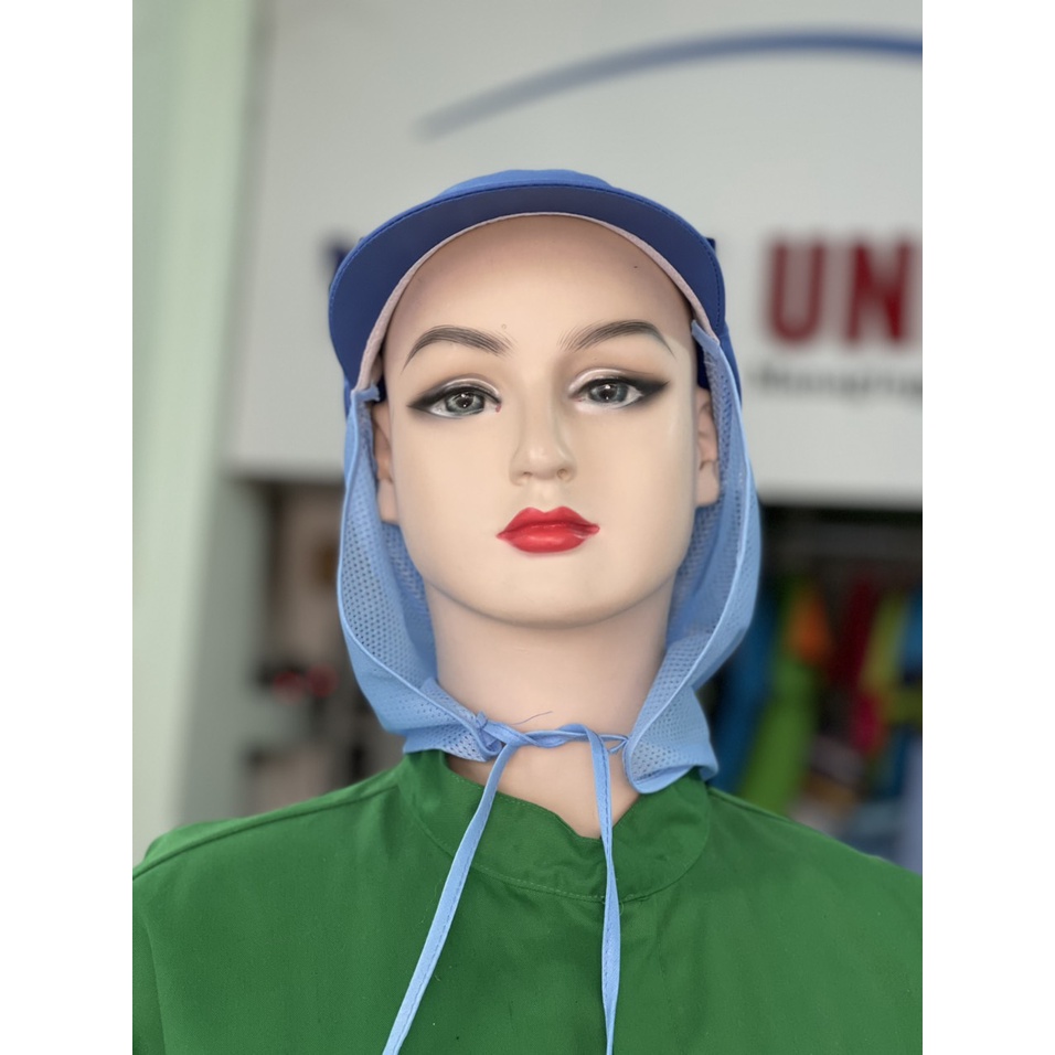 Nón Phòng Sạch Có Lưới Dài _ Hình Chụp Thật