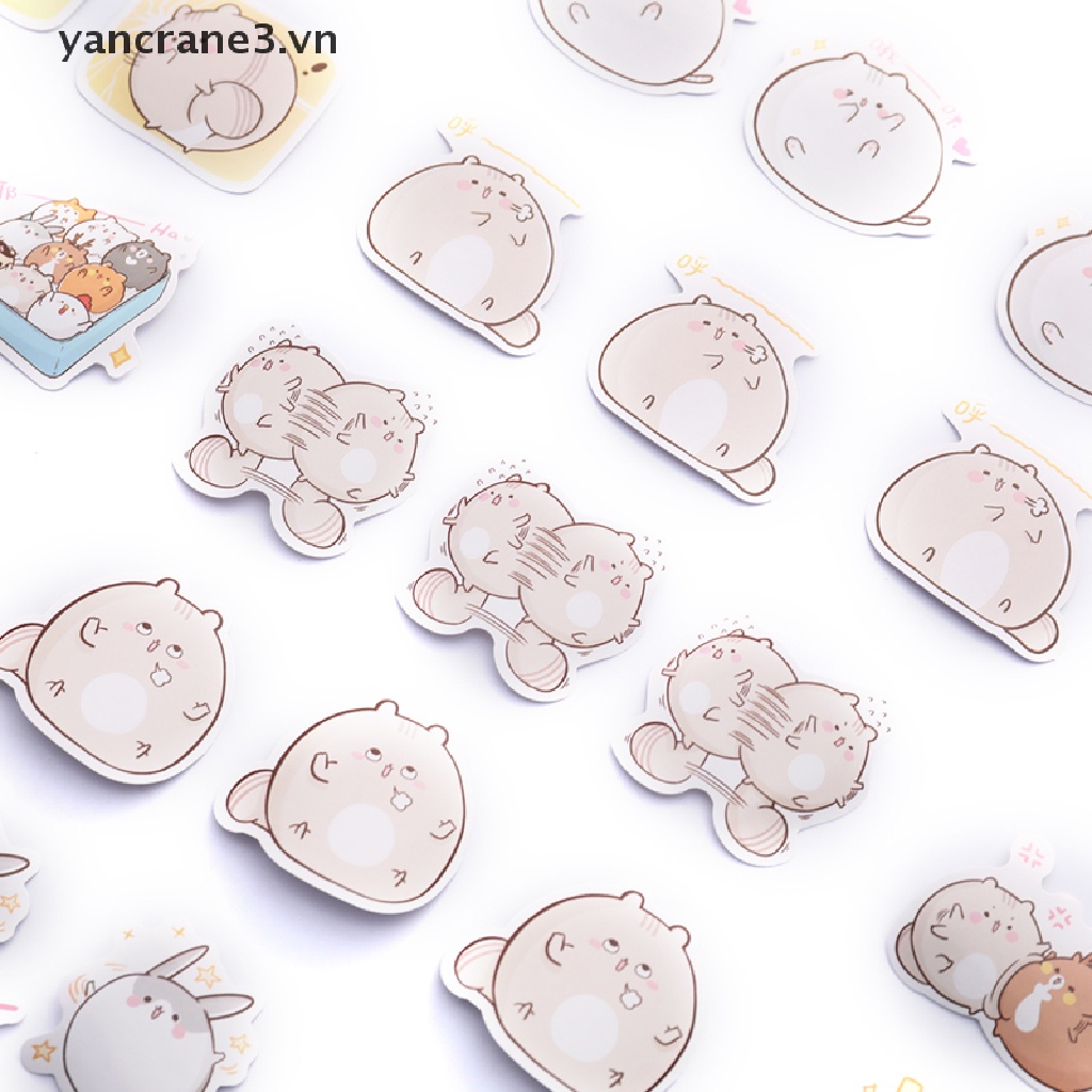 Set 45 nhãn dãn hình chuột hamster dễ thương đáng yêu dùng trang trí sổ tay diy