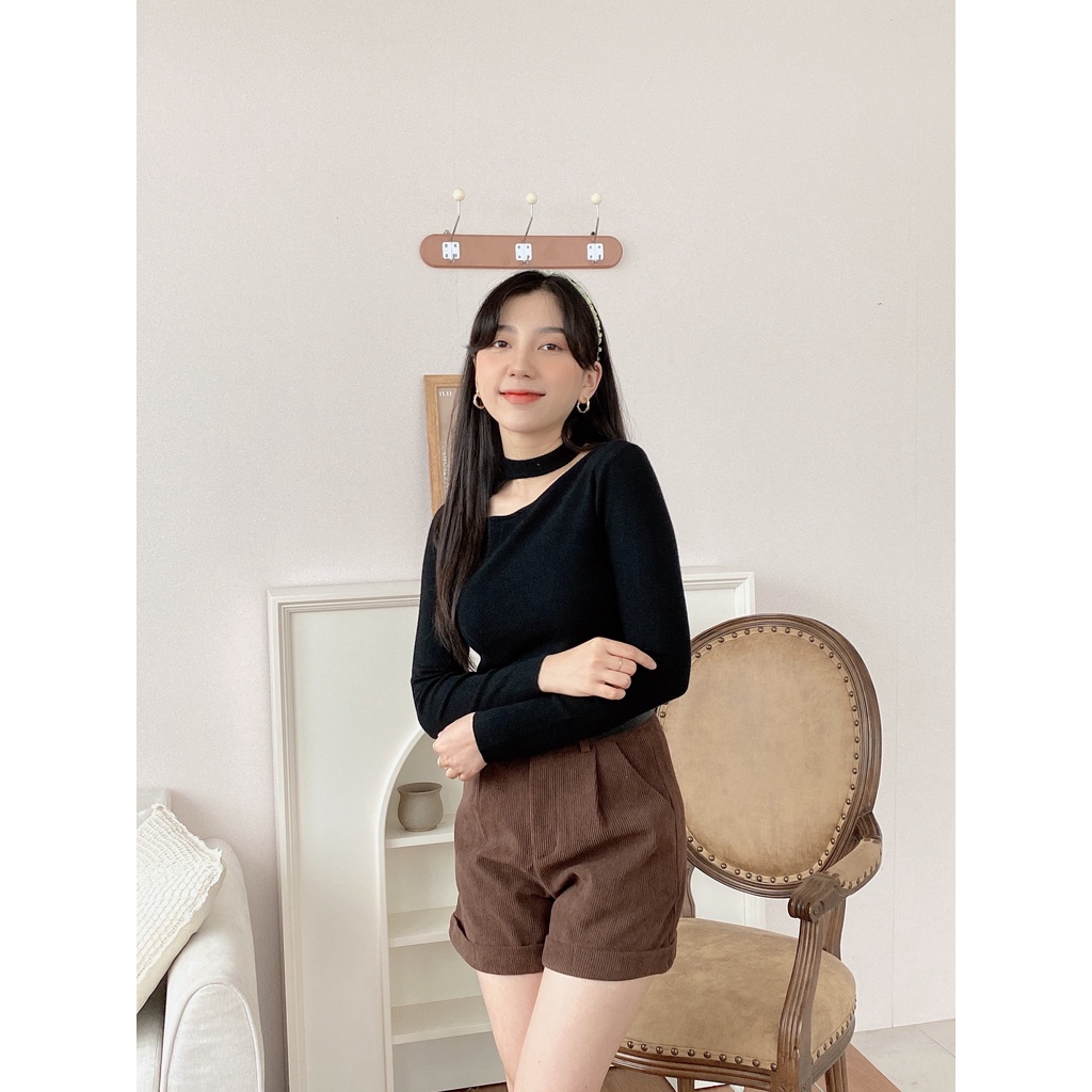 ÁO LEN CỔ KHOÉT VẦNG TRĂNG | BigBuy360 - bigbuy360.vn