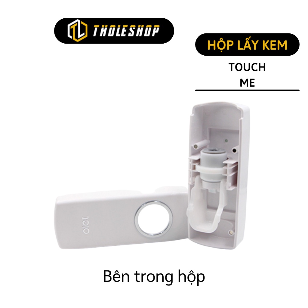 Combo hộp nhả kem và giá treo bản chải đánh răng- Dụng cụ Đựng Kem Đánh Răng Tự Động Touch Me� dán tường