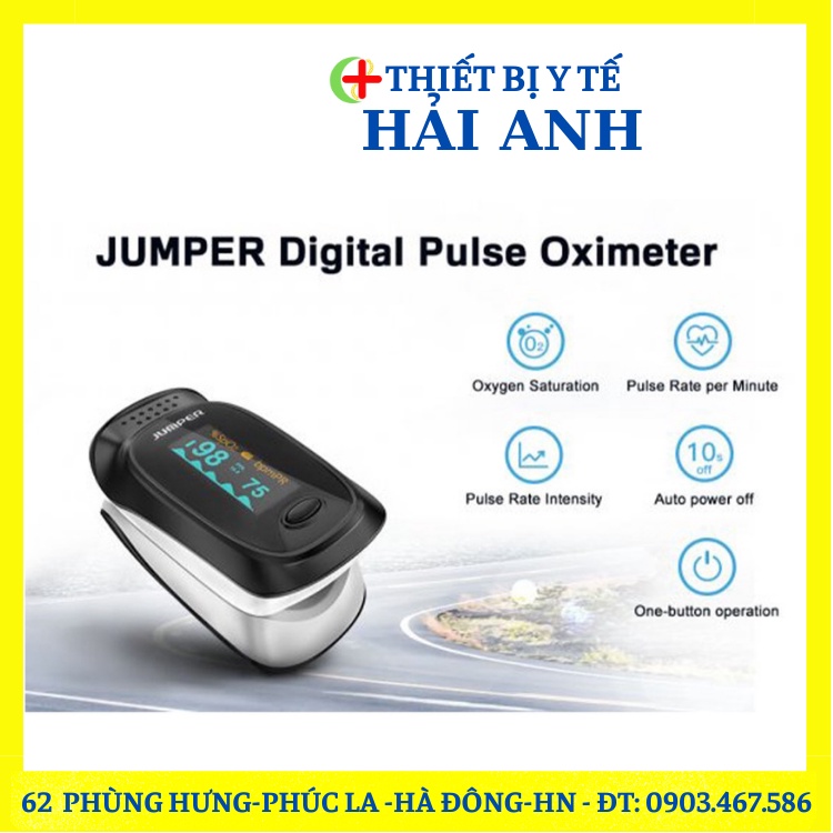 Máy đo nồng độ oxy máu JUMPER JPD-500D OLED, SPO2, PR, PI (FDA hoa kỳ chứng nhận)